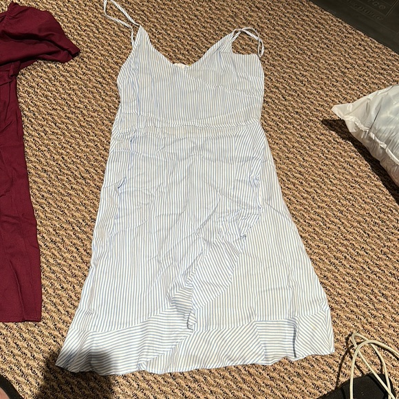 H&M divided blue and white pin stripe mini dress - Picture 1 of 3